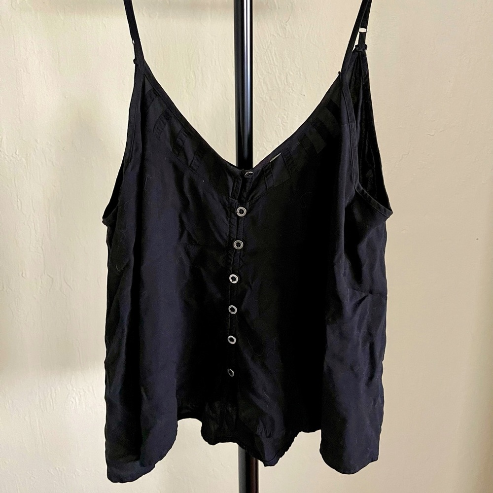 Black slinky crop top
